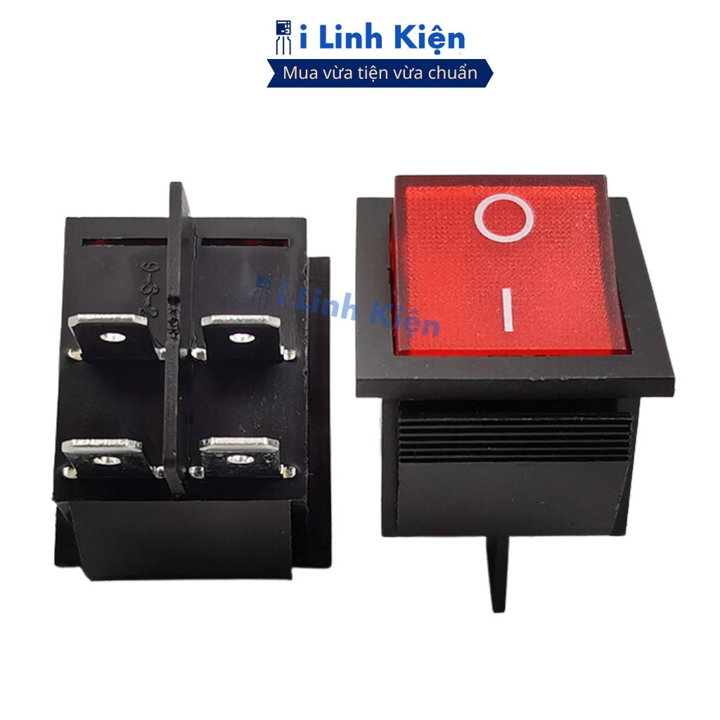 Công tắc bập bênh 4 chân KCD4-102 250V 16A 31x25mm có đèn đảm bảo chất lượng ilinhkien.