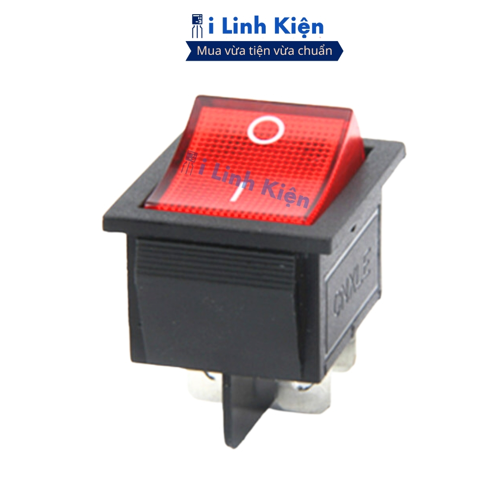 Công tắc bập bênh 4 chân KCD4-102 250V 16A 31x25mm có đèn đảm bảo chất lượng ilinhkien.