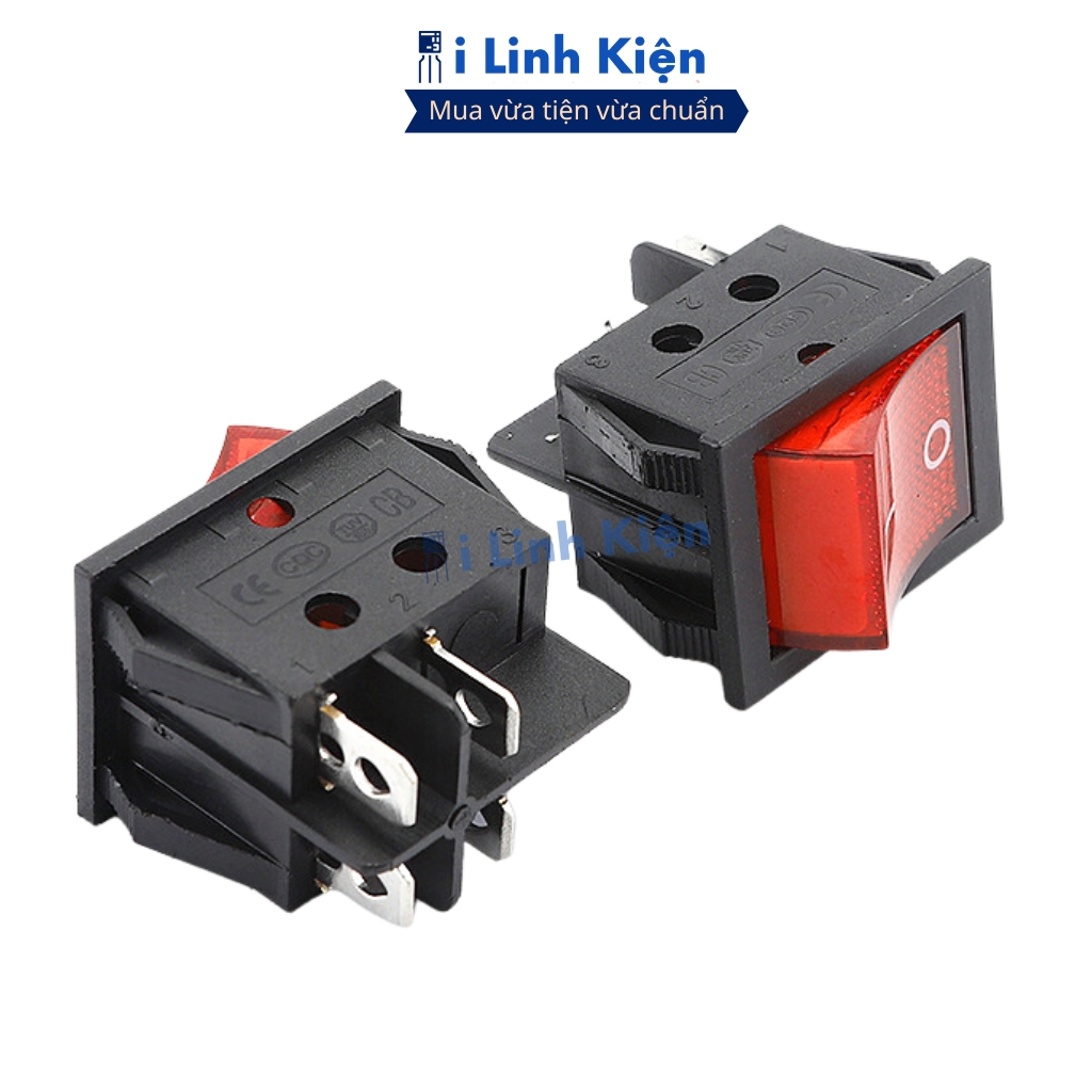 Công tắc bập bênh 4 chân KCD4-102 250V 16A 31x25mm có đèn đảm bảo chất lượng ilinhkien.