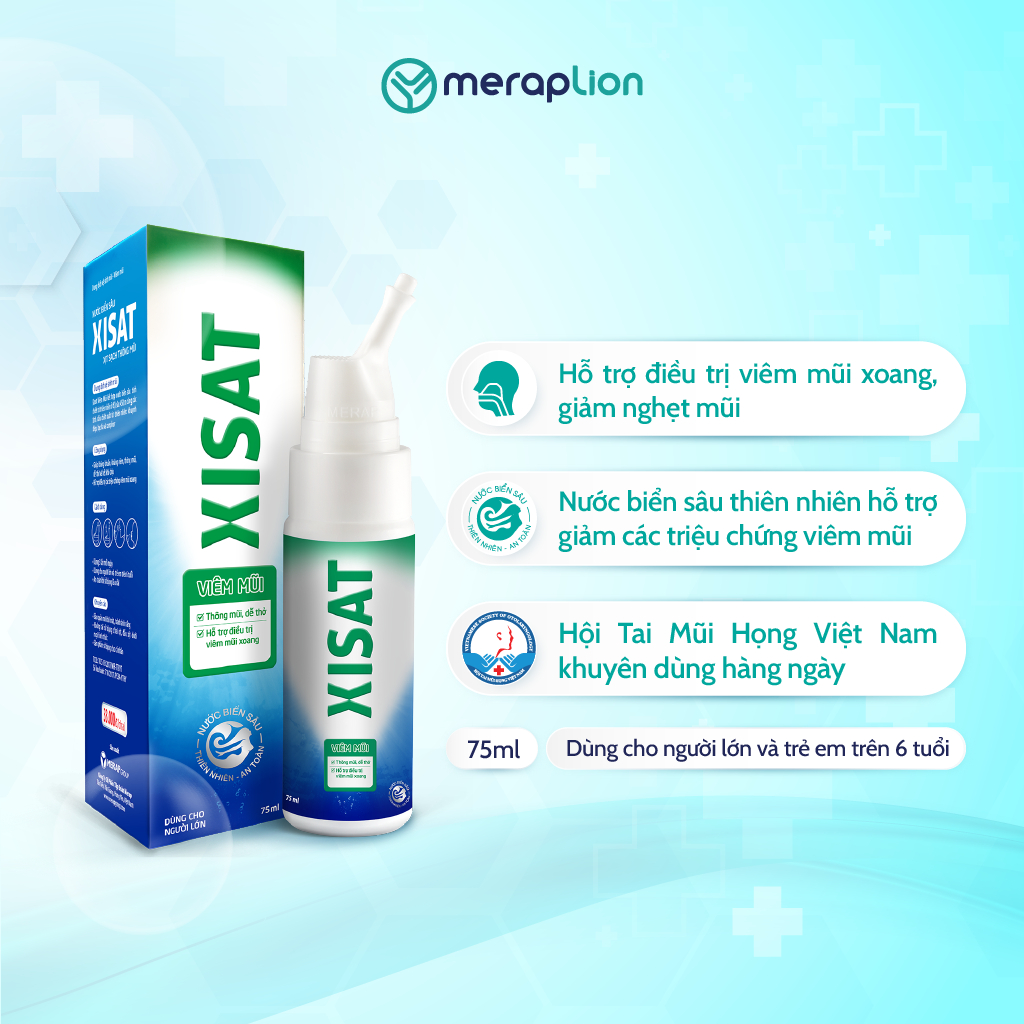 COMBO 4 Xịt mũi nước biển sâu XISAT 75ml hỗ trợ giảm viêm mũi, nghẹt mũi, viêm xoang, tinh dầu khuynh diệp -T302201017_4