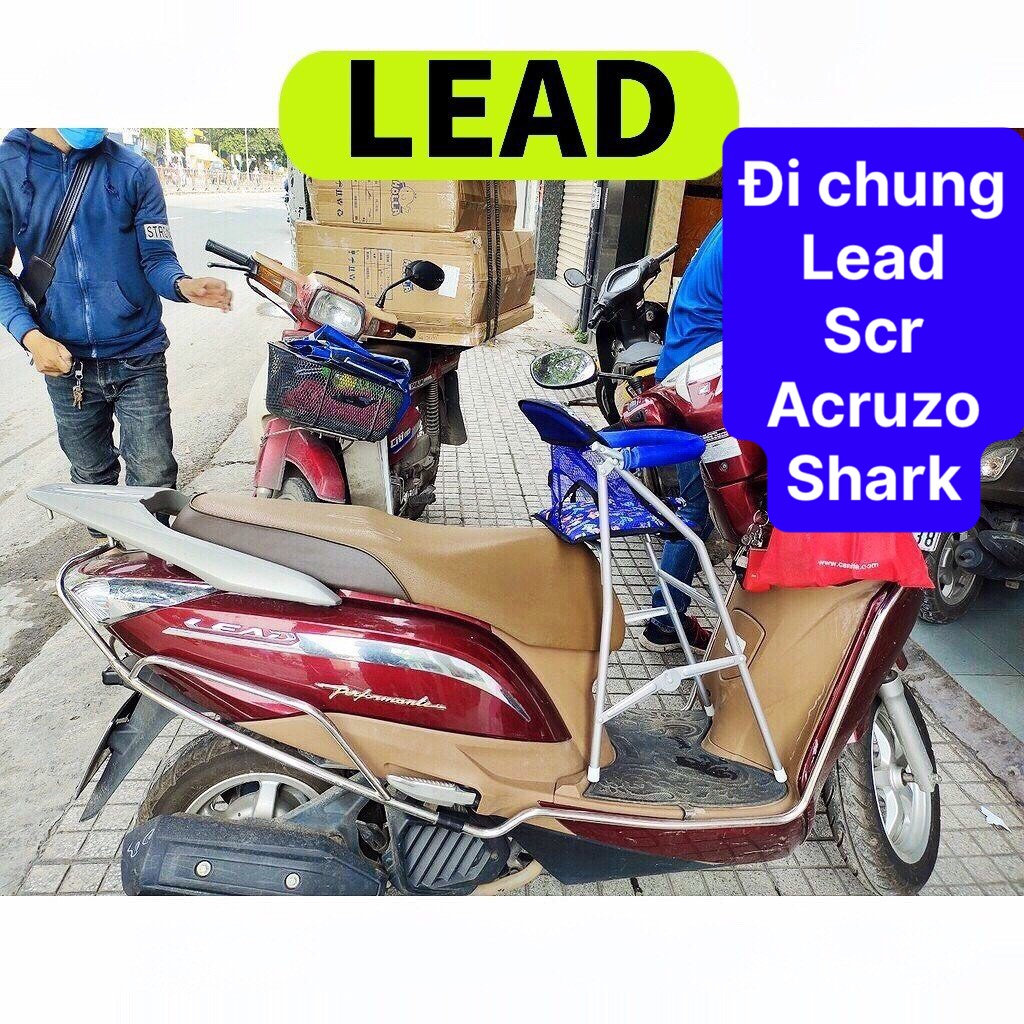 Ghế cho bé ngồi xe LEAD SCR ACRUZO SHARK ,ghế ga xếp sắt sơn tĩnh điện gấp gọn