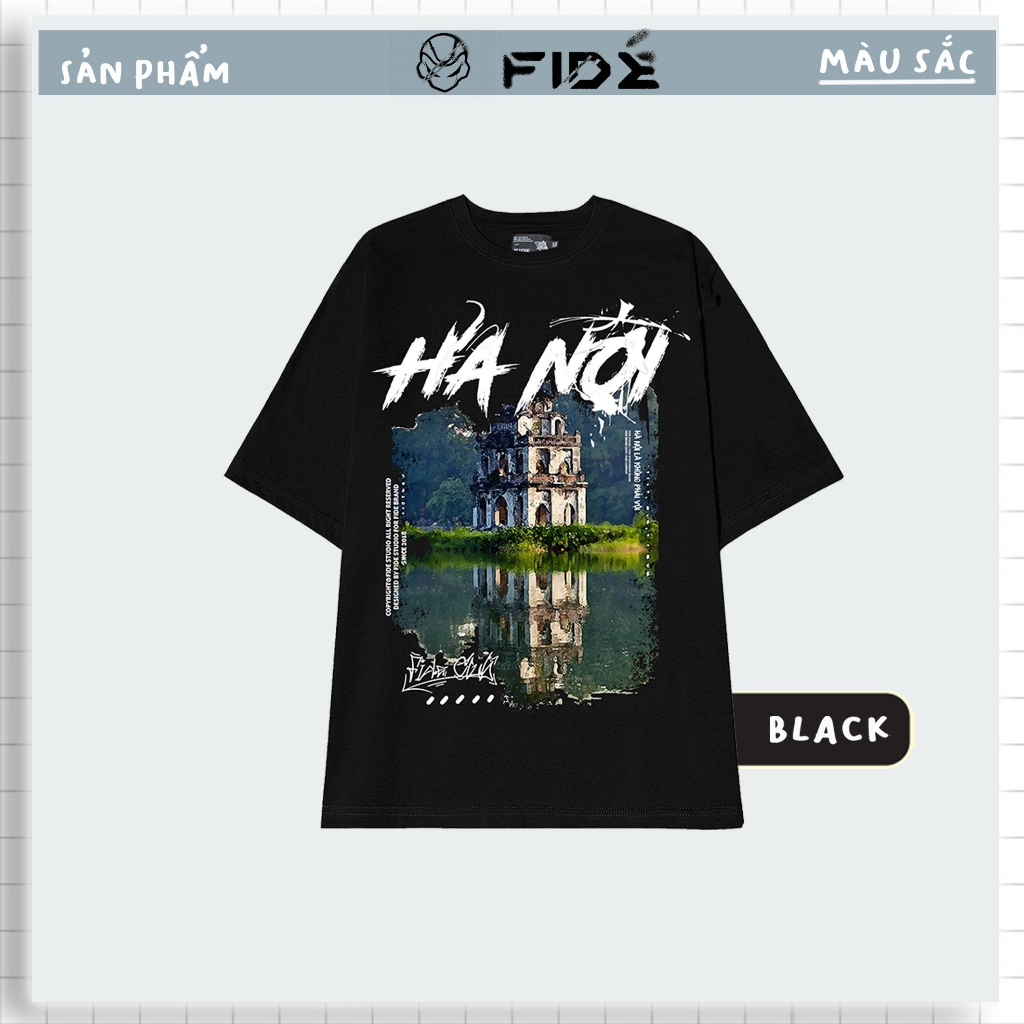 Ảnh Áo thun địa danh phông unisex nam nữ form rộng ulzzang HÀ NỘI 02 3