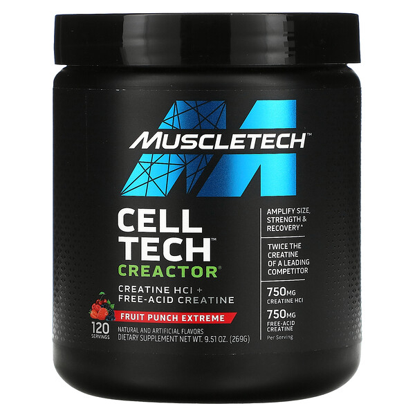 MuscleTech (USA), Cell Tech CREACTOR, Creatine HCl + Creatine axit tự ...