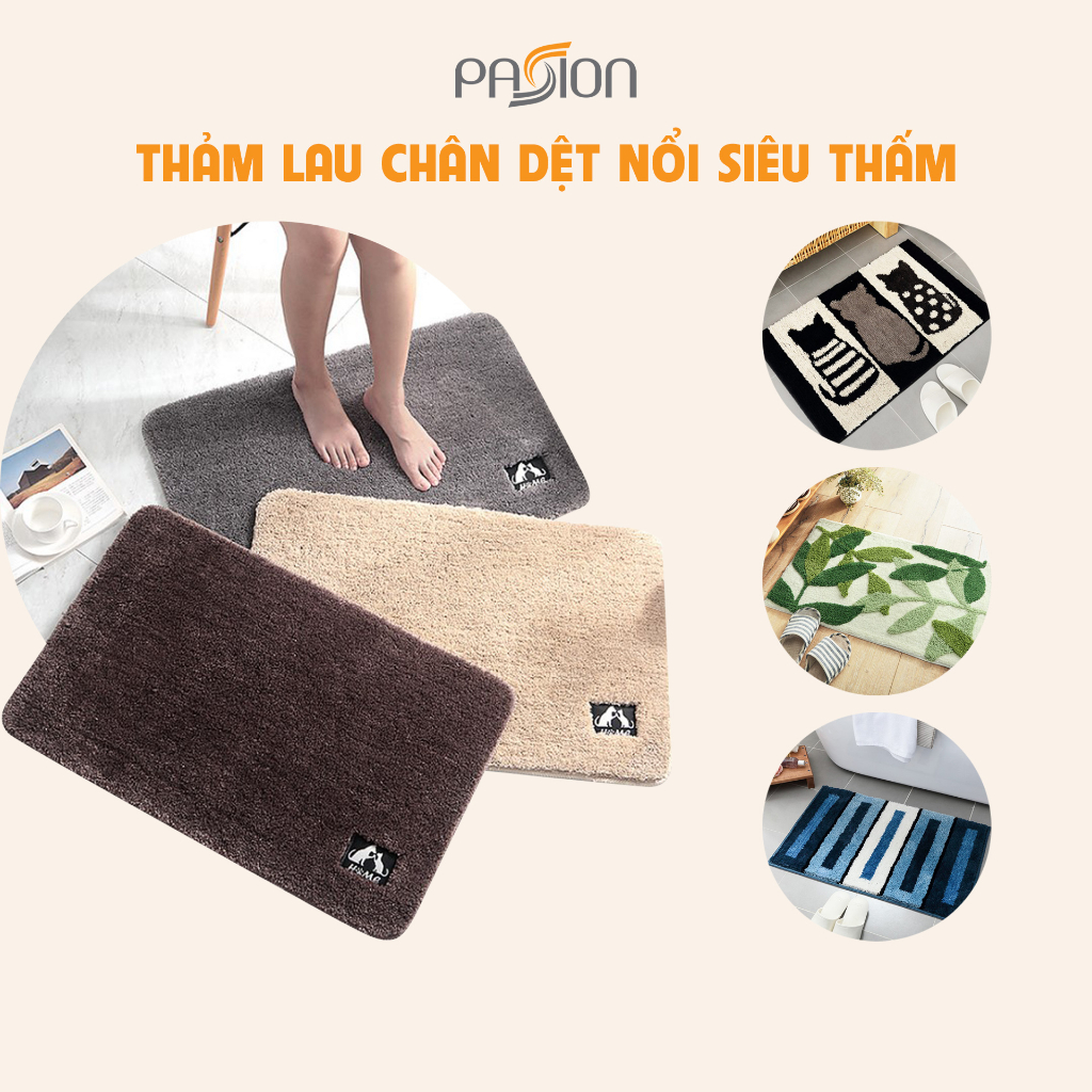 Thảm Lau Chân Dệt Nổi Siêu Thấm Size Đại 50x80cm