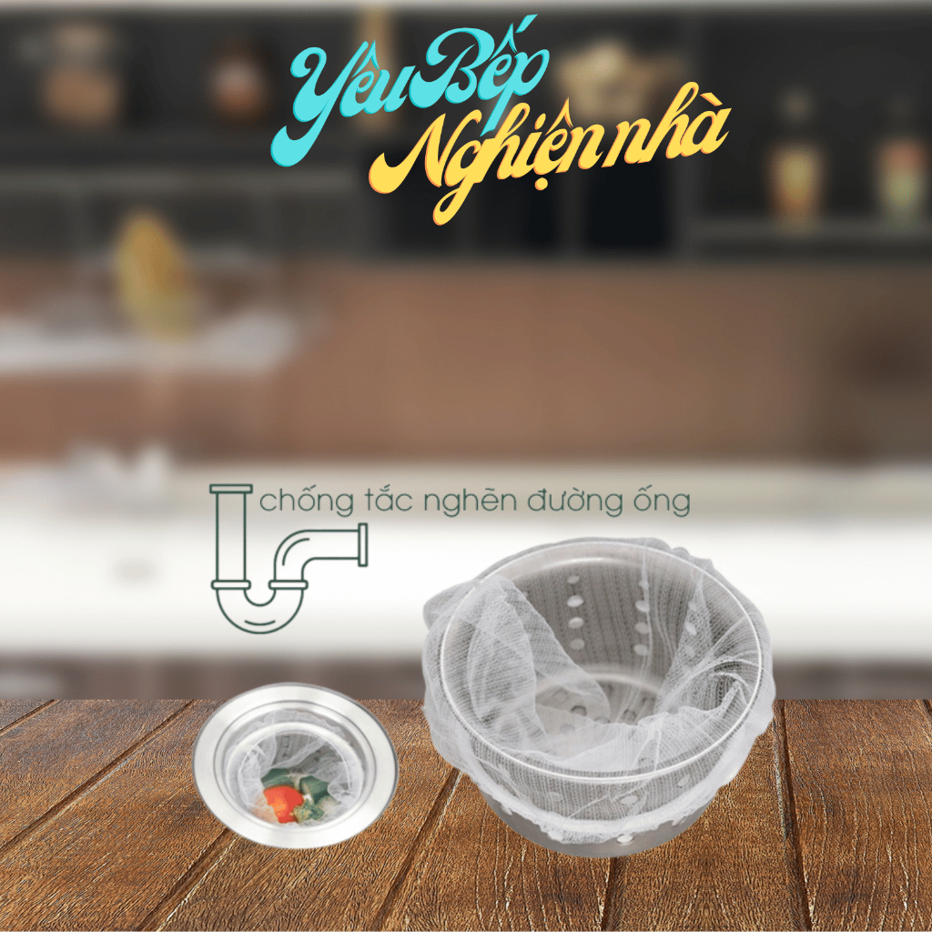 [HCM] Combo 100 túi lọc rác bồn rửa chén bát, túi lưới lọc rác chậu rửa bát, bọc đựng rác bồn rửa bát