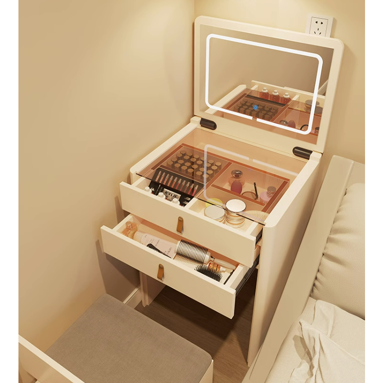 Bàn phấn trang điểm thông minh, Bàn phấn trang bị đèn LED, Bàn phấn trang điểm gấp gọn