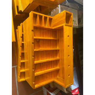 Khay đựng tông đơ 2 màu vàng, đen gỗ thông đặc kt 50x25cm