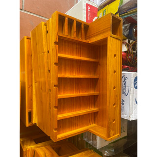 Khay đựng tông đơ 2 màu vàng, đen gỗ thông đặc kt 50x25cm