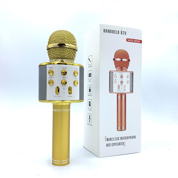 Micro Không Dây BLUETOOTH Tiện Dụng Chất Lượng Cao WS-858 ĐA NĂNG 6 TRONG 1 HÁT KARAOKE - Mic hát karaoke đa năng New - ảnh 6