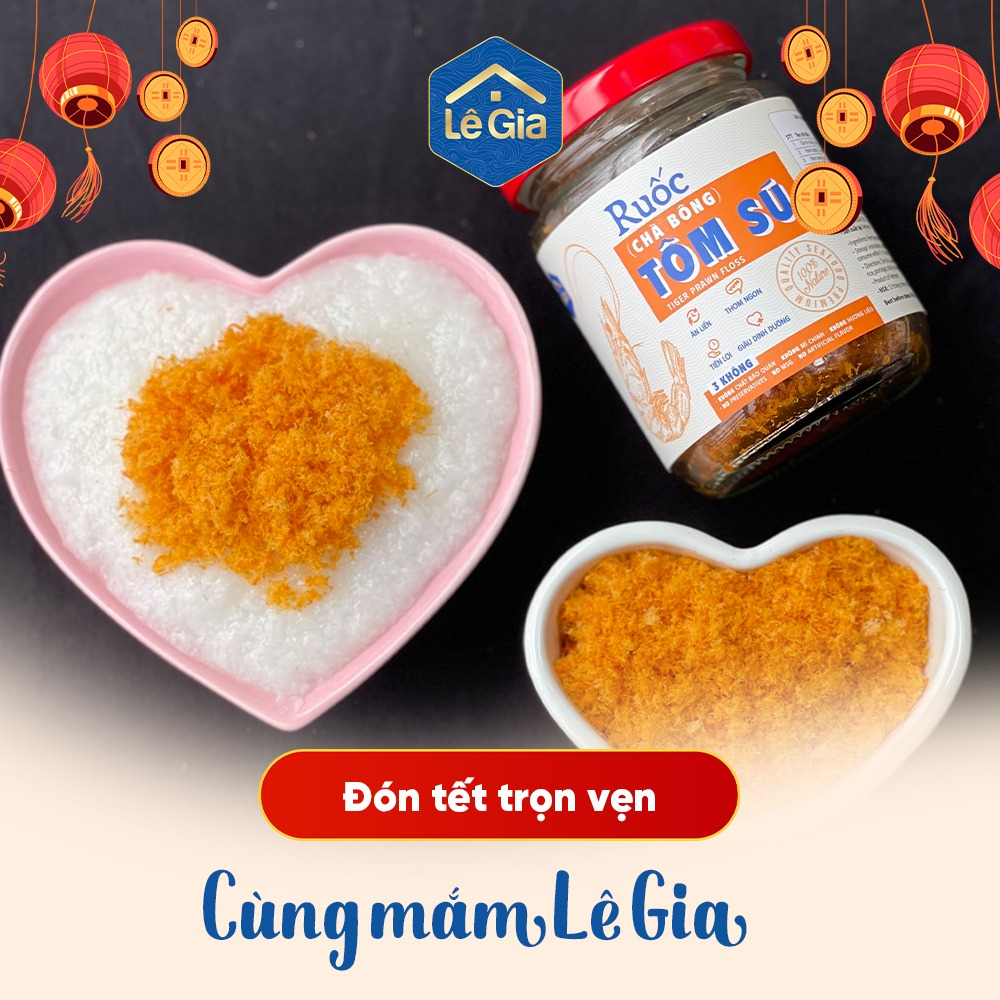 Ảnh Ruốc (chà bông) tôm sú Lê Gia hũ thủy tinh 80g 2