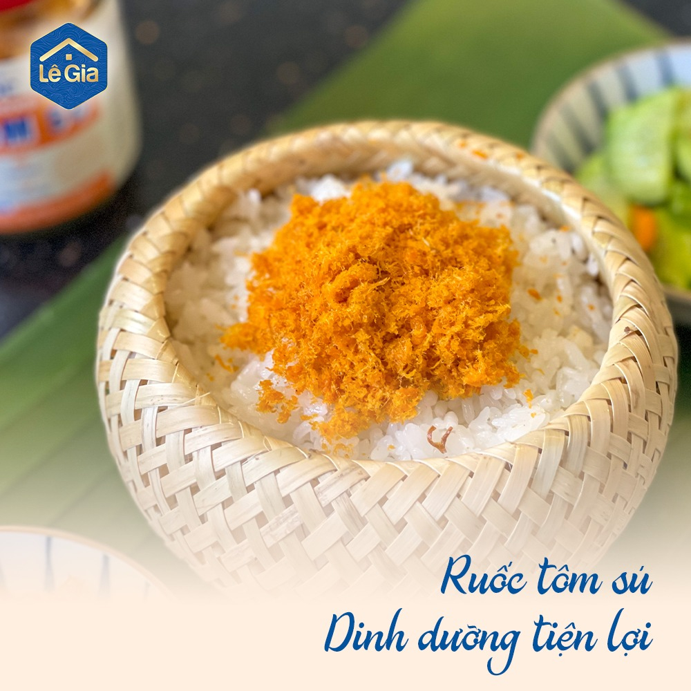 Ảnh Ruốc (chà bông) tôm sú Lê Gia hũ thủy tinh 80g 1