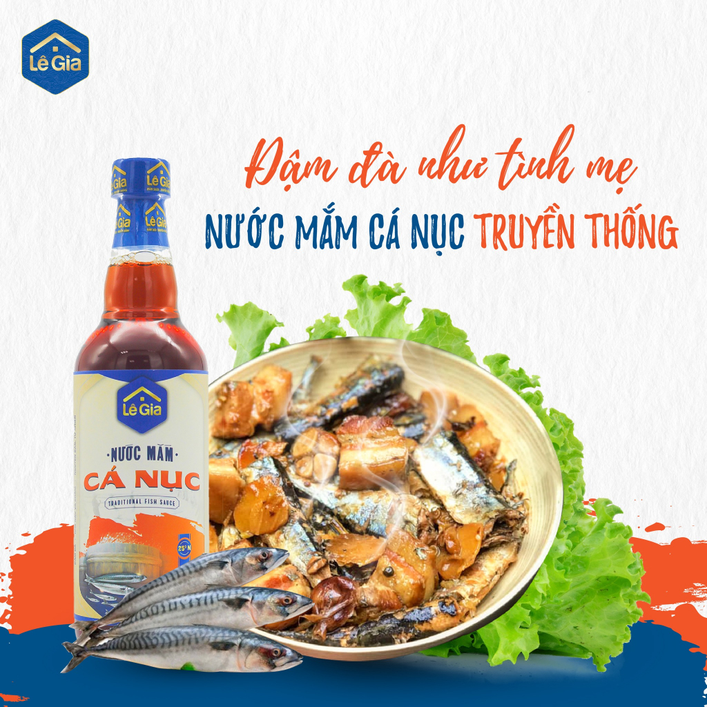 Ảnh Nước Mắm Cá Nục Truyền Thống Lê Gia chai thủy tinh 525ml 1