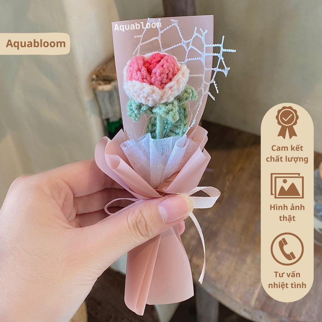 CÓ SẴN - Bó hoa hồng len mini handmade ( Bảng màu 2 ) | Shopee Việt Nam