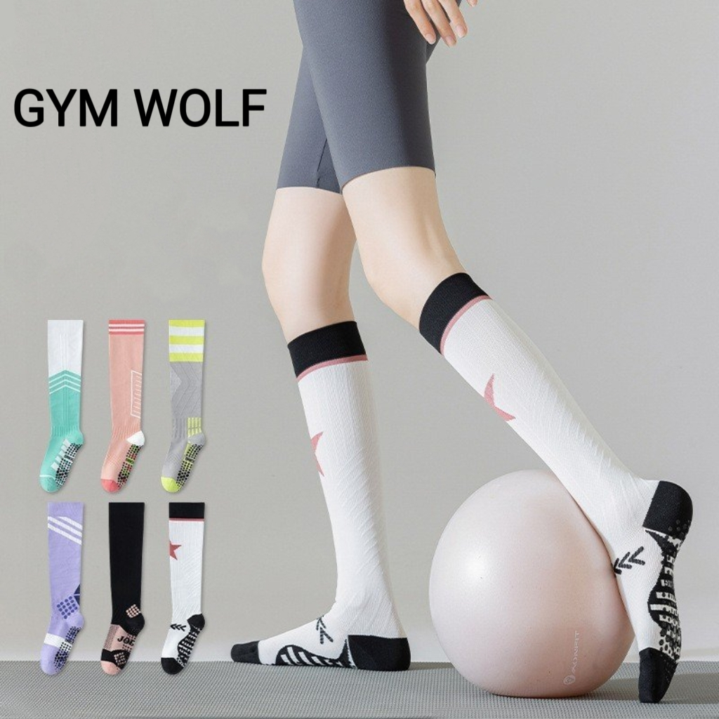 Vớ Tất nữ siêu cao cổ chống trượt 6 màu phù hợp chạy bộ, nhảy dây, gym, yoga...
