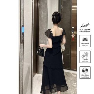 Váy hai dây voan tơ phối viền bèo cao cấp LUST chất liệu dày dặn thiết kế đẹp - M97