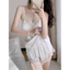 SX939 – Set bộ đồ ngủ 2 dây mặc nhà nữ chất lụa satin phối ren phong cách gợi cảm KELLY WANG