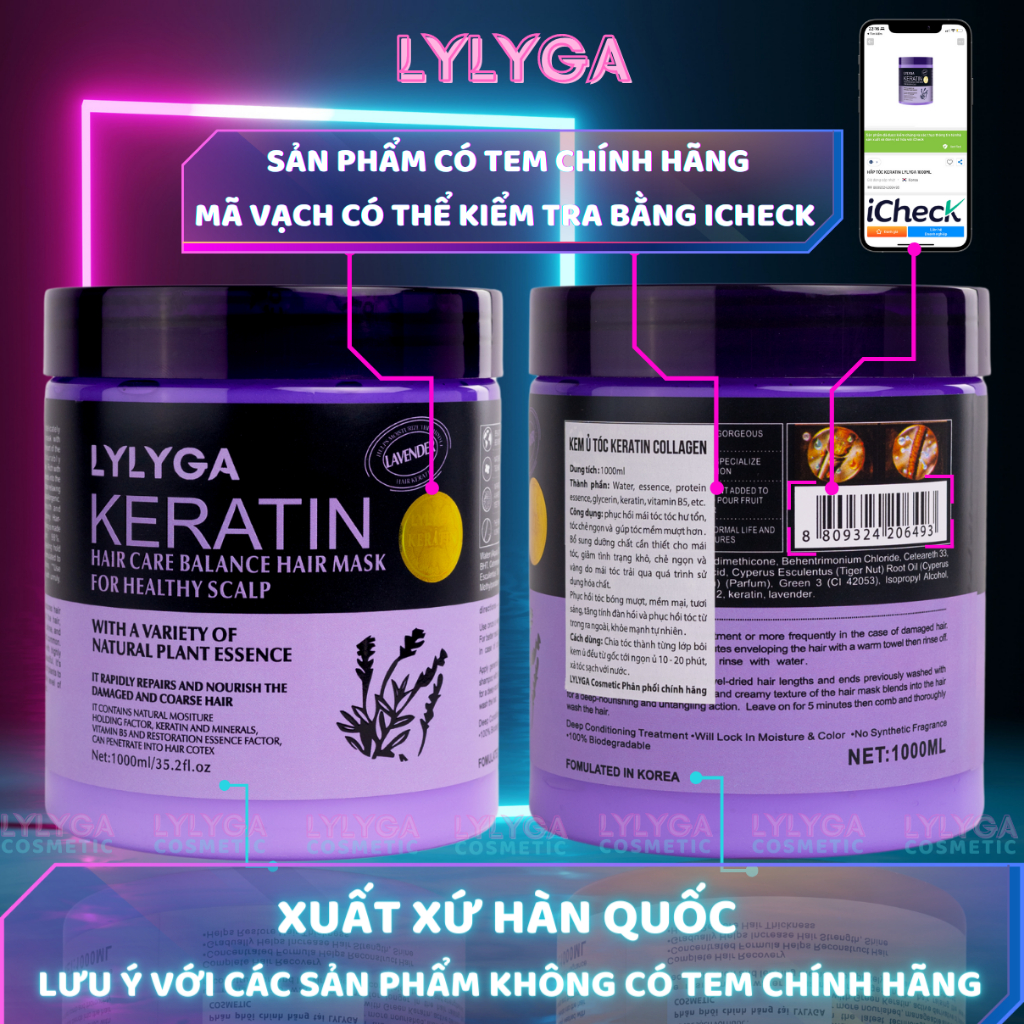Kem ủ tóc KERATIN COLLAGEN 1000ML và 500ML LAVENDER BRAZIL NUT – Ủ hấp tóc cung cấp dưỡng chất KERATIN tự nhiên UT08