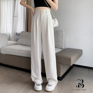 Quần Ống Suông Rộng 2 Khuy Cap Cao Tôn Dáng Lên From Xinh MA16