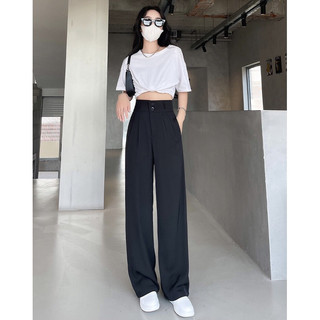 Quần Ống Suông Rộng 2 Khuy Cap Cao Tôn Dáng Lên From Xinh MA16