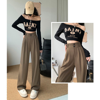 Quần Ống Suông Rộng 2 Khuy Cap Cao Tôn Dáng Lên From Xinh MA16