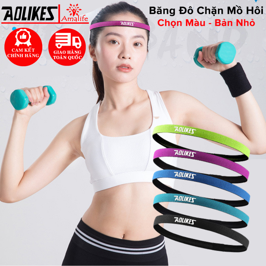 Ảnh Băng Đô Thể Thao Chặn Mồ Hôi Trán Nam Nữ Headband AL2101 Bản Nhỏ Co Giãn Chống Trượt Tập Thể Thao Chính Hãng Aolikes 1