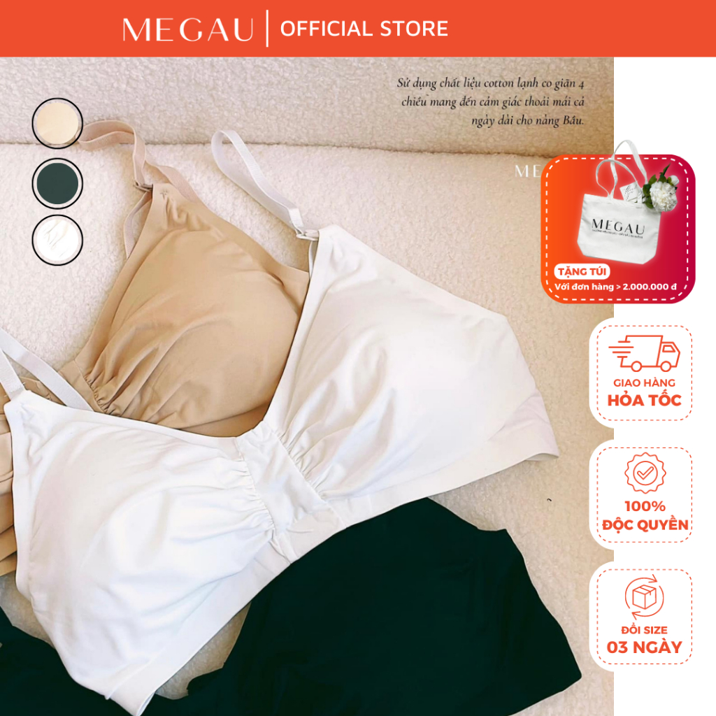 DAISSY BRA – Áo lót cotton bầu thiết kế cho mẹ bầu và sau sinh có đóng mở thương hiệu MEGAU spe
