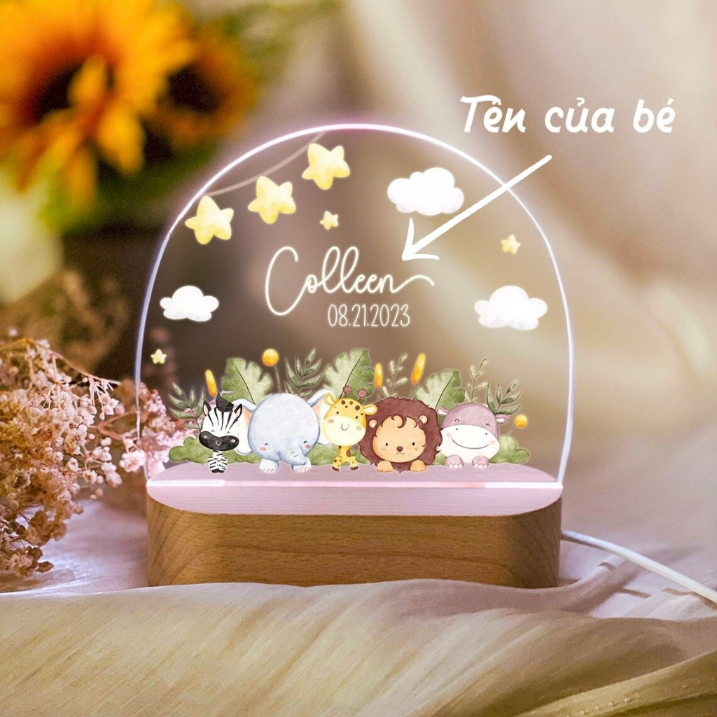 Đèn Ngủ Cá Nhân Hóa Miễn Phí In Tên Và Năm Sinh Của Bé; Món Quà Ý Nghĩa Dành Cho Bé