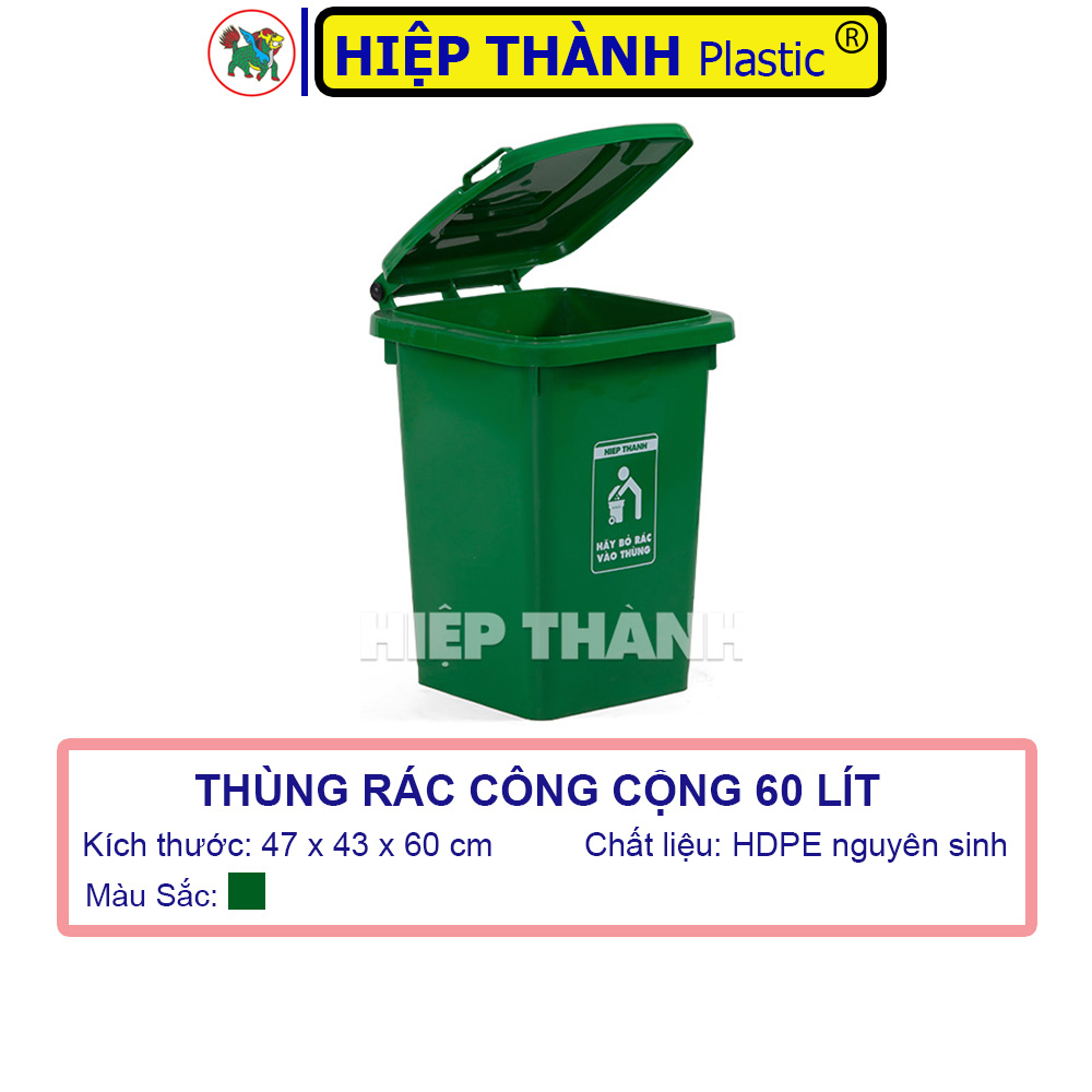 Thùng Rác Công Cộng 60 Lít Mới 100% - Thùng Rác Dùng Cho Sinh Hoạt Gia ...