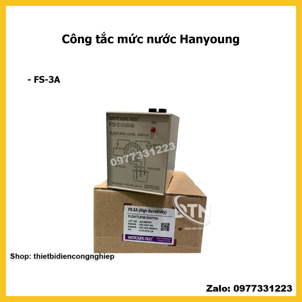 HanYoung Công tắc cảm biến mức nước FS-3A và đế 3 que HY-ER3 | Shopee ...