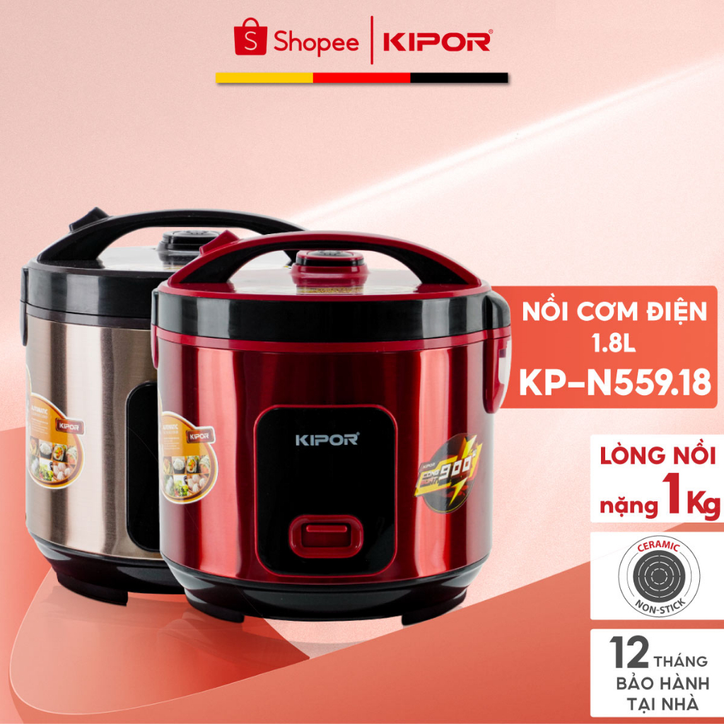 Ảnh Nồi cơm điện KIPOR KP-N55918-1.8L-Lòng nồi niêu chống dính CERAMIC chống trầy xước dầy 3mm-Bảo hành tại nhà 12 tháng 1