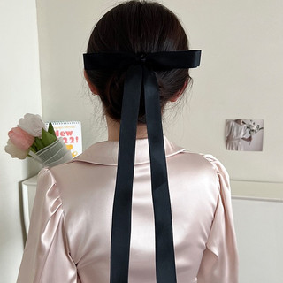 Kẹp tóc nơ lụa rủ dài tiểu thư lolita Chồi accessories, kẹp tóc nơ đuôi dài Y001