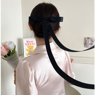 Kẹp tóc nơ lụa rủ dài tiểu thư lolita Chồi accessories, kẹp tóc nơ đuôi dài Y001