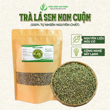 Trà Lá Sen Non Cuộn, Lá Sen Khô Vo Viên Sấy Lạnh Cao Cấp - Trà Thảo Mộc An Thần Ngủ Ngon, Mát Gan