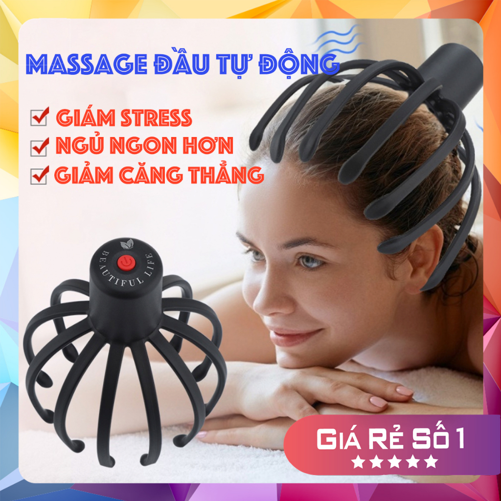 Máy Massage Đầu ,Mát Xa Đầu Đa Điểm Giúp Thư Giãn, Giảm Đau Đầu, Căng Thẳng, Stress Hiệu Quả ,Cải Thiện Giấc Ngủ