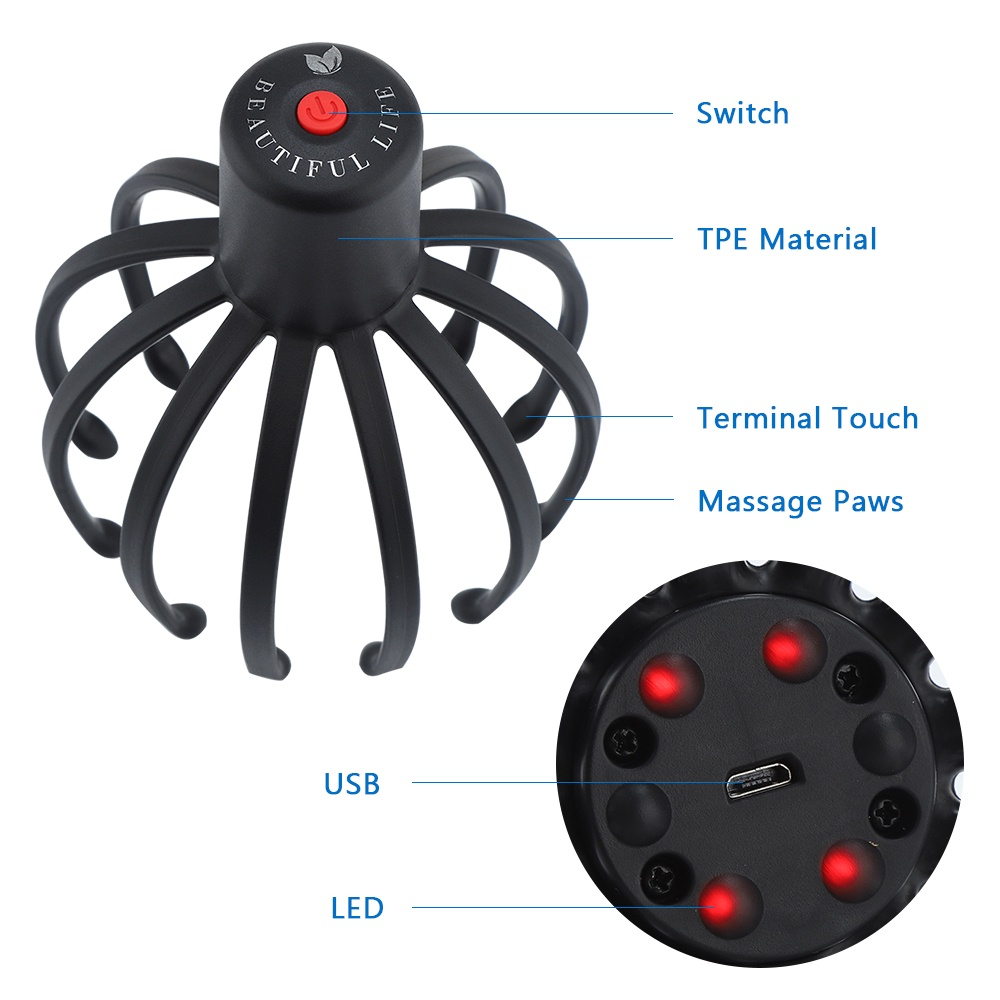 Máy Massage Đầu ,Mát Xa Đầu Đa Điểm Giúp Thư Giãn, Giảm Đau Đầu, Căng Thẳng, Stress Hiệu Quả ,Cải Thiện Giấc Ngủ