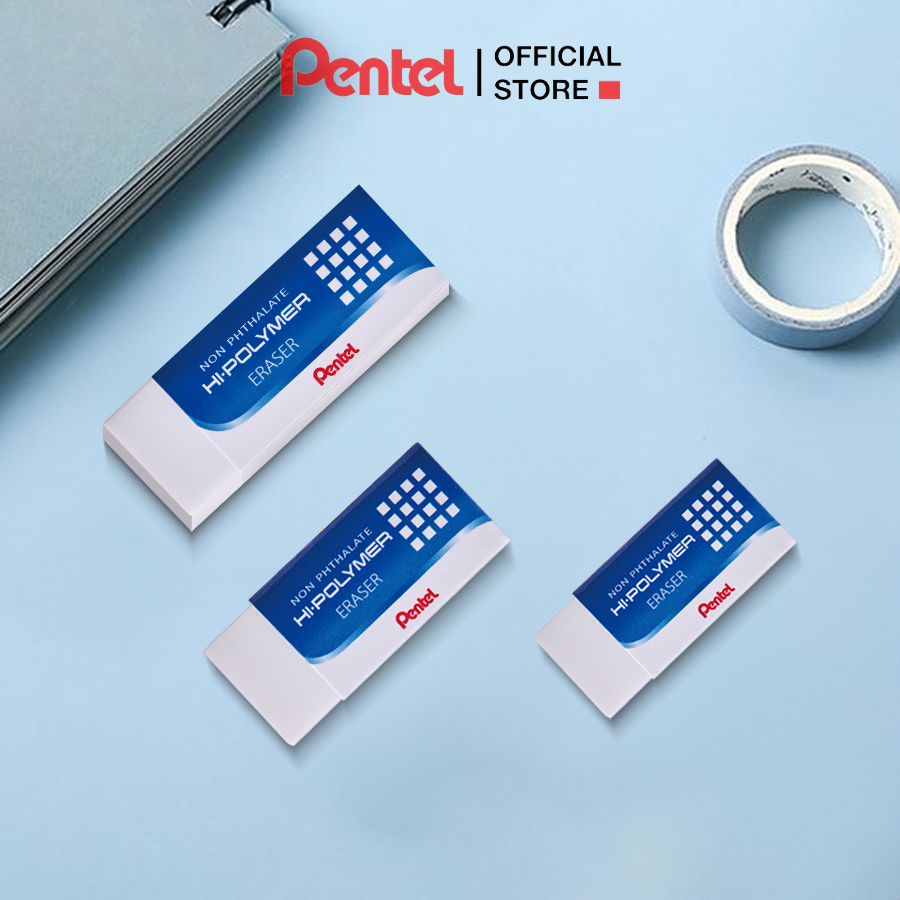 Ảnh Gôm Tẩy Học Sinh Pentel Hi Polymer ZEH 3 Kích Cỡ Màu Trắng 2