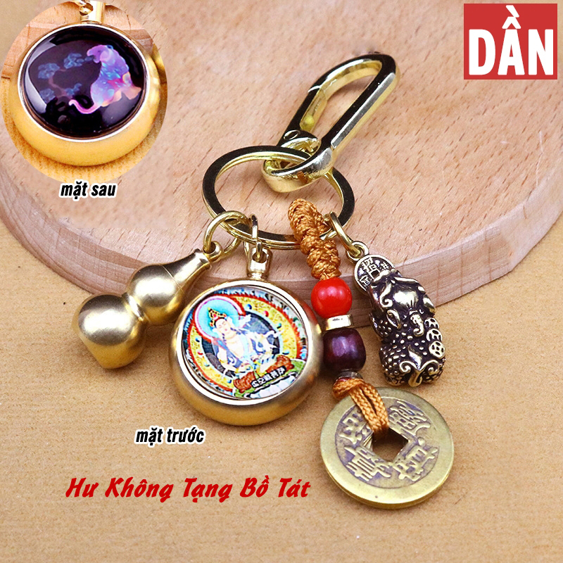 Móc Khóa 12 Con Giáp Dạ Quang, Gồm 4 Món Dây 5 Xu, Bầu Rỗng, Mặt Phật Bản Mệnh, phát sáng dễ dàng tìm