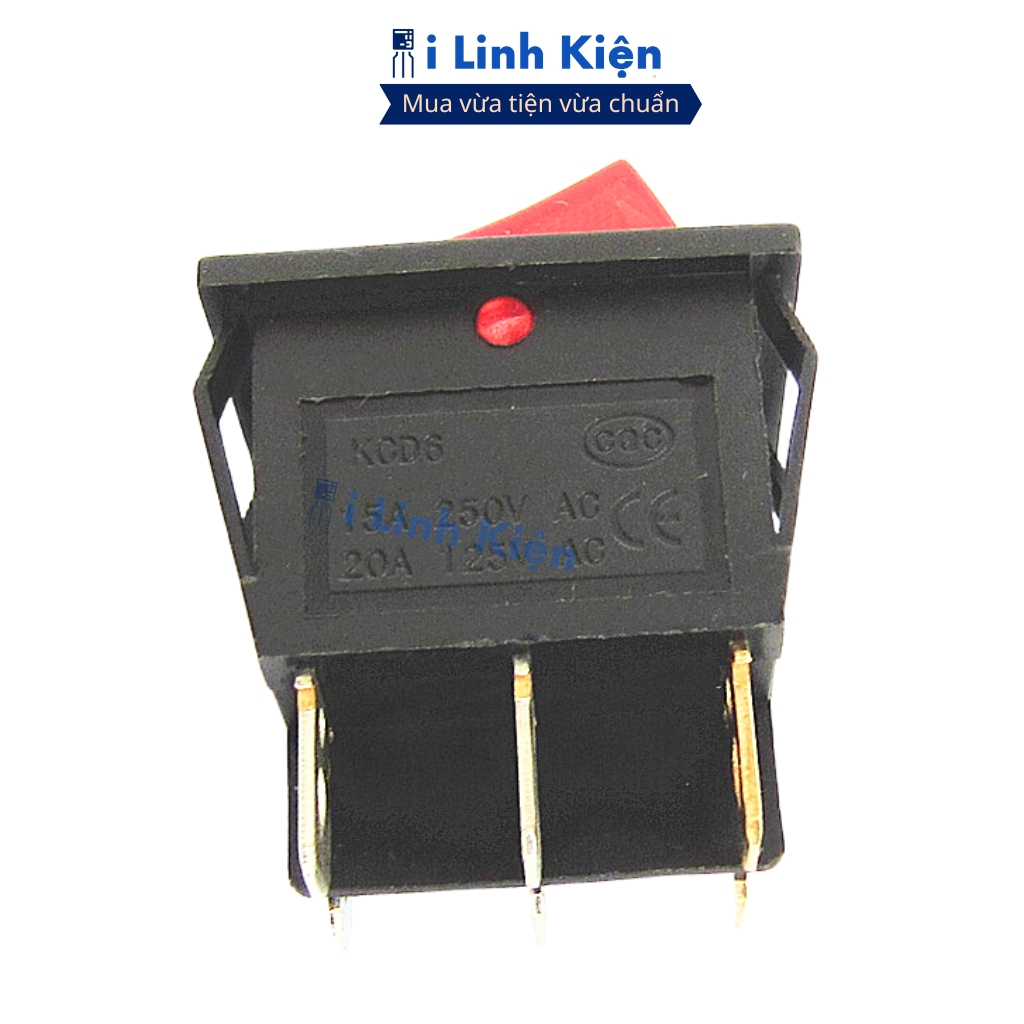 Công tắc bập bênh đôi 2 chế độ 6 chân KCD6-212N 250V 15A có đèn chất lượng cao ilinhkien.