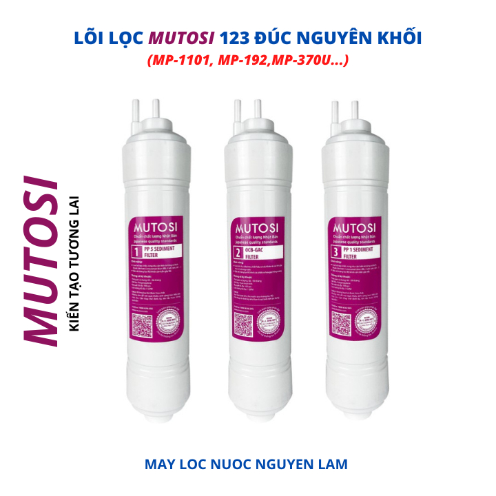 Bộ Lõi Lọc Nước Mutosi 123 Đúc Nguyên Khối - (Dùng Cho Model: MP-1101 ...