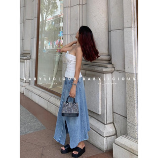 [ HÌNH THẬT ] M117-118 Corset tôn dáng+ Chân váy Jean Vintage