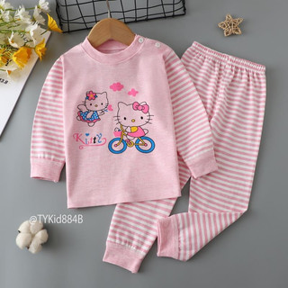 Quần áo trẻ em, Đồ bộ mặc nhà bé gái bé trai , cotton len mềm đẹp co giãn thoải mái cho bé 7-22kg S884 | Tiểu Yến KID