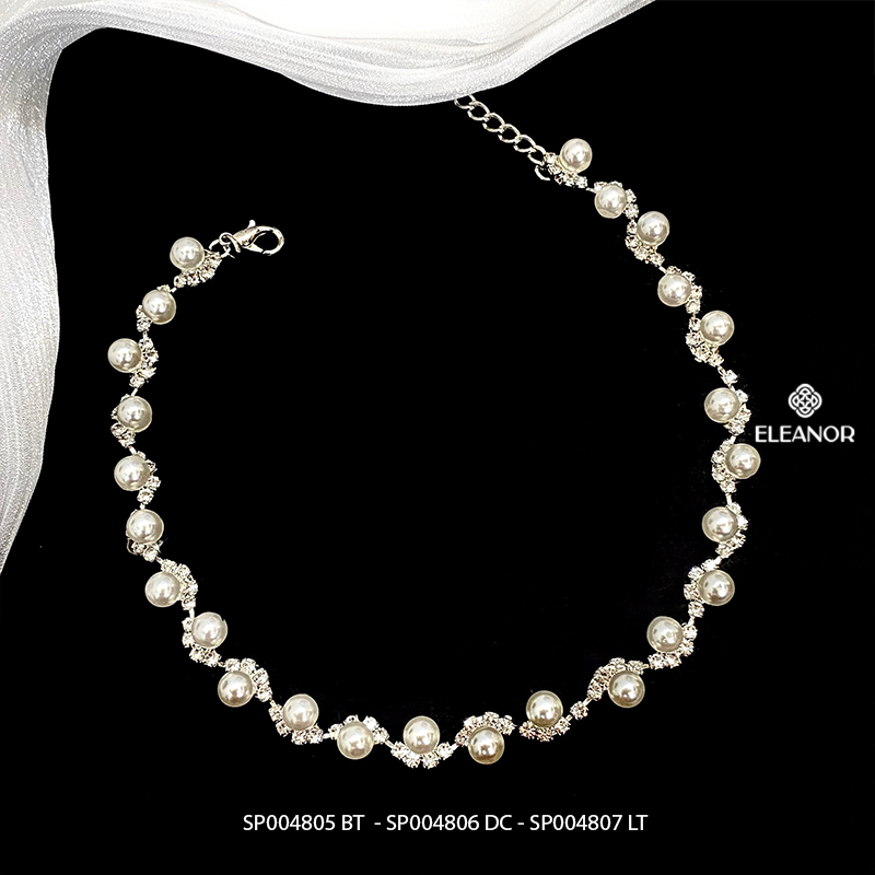 Dây chuyền vòng tay bông tai nữ Eleanor Accessories bộ trang sức đính đá phụ kiện trang sức 4805