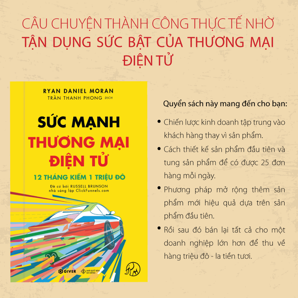 Sách - Sức Mạnh Thương Mại Điện Tử - 12 Tháng Kiếm 1 Triệu Đô Bằng Kinh Doanh Online - Bộ Sách Trên Lưng Khổng Tượng