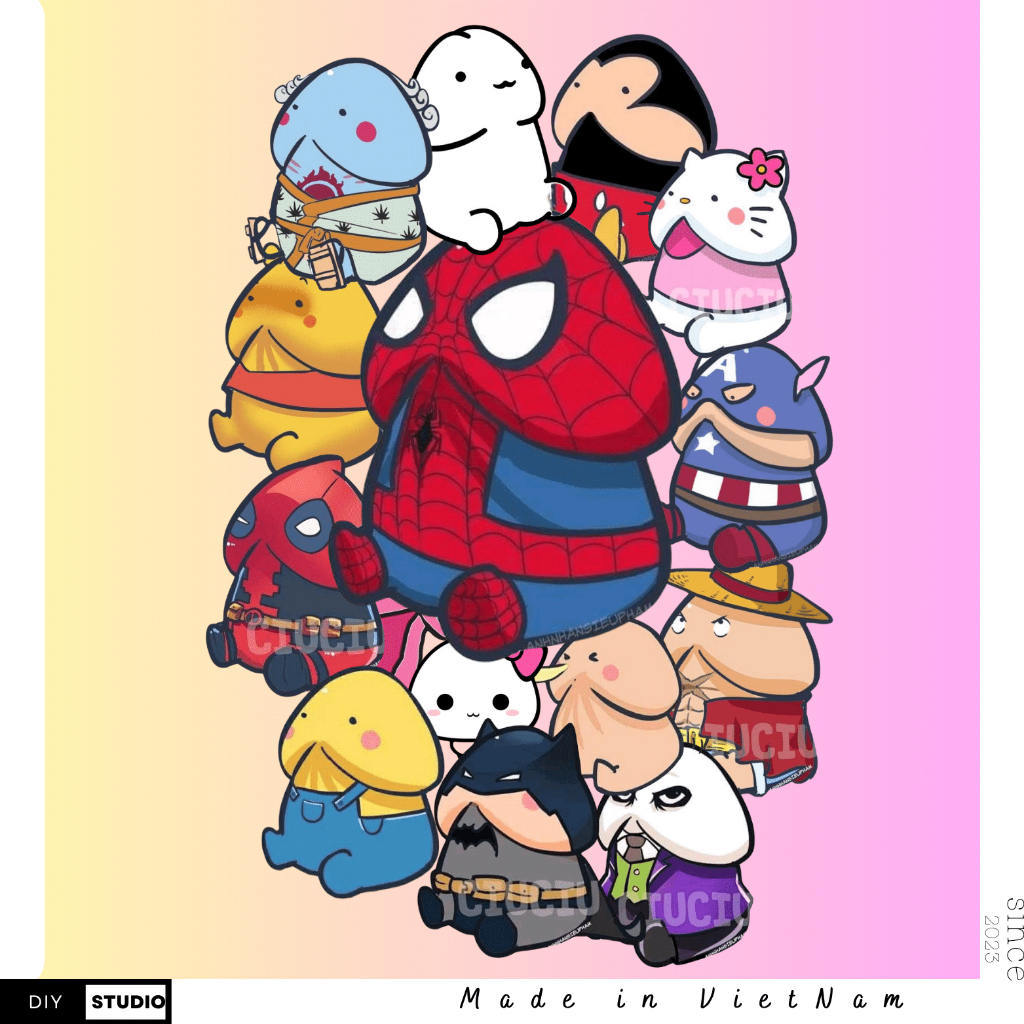 [SET30 Sticker] Sticker Bé Ciu SIU Anh Hùng MARVEL DC | Shopee Việt Nam