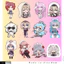Set 100 Sticker Hoạt Hình Chibi nữ Dễ Thương Chống Nước Dán Laptop Vali Mũ Bảo Hiểm Sổ Tay
