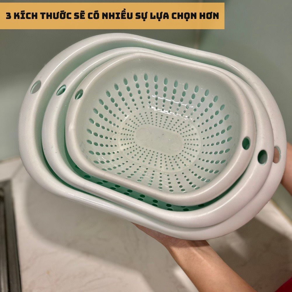 Bộ rổ 6 món kèm chậu rửa rau củ, đựng hoa quả trái cây, thực phẩm đa năng, tiện dụng - 01568