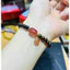Vòng trầm hương sánh chìm hạt 6 ly mix Lu thống và điếu móc tóc đỏ, nữ, xinh đẹp.