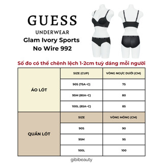 [KHÔNG GỌNG] Đồ lót GUESS Glam Ivory Sports No Wire 992