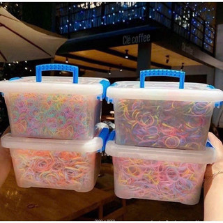 Chun Buộc Tóc Cho Bé Hộp 4000 Chun Buộc Tóc 🌸free ship🌸 Kèm Hộp Đựng Nhiều Màu Sắc