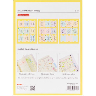 KLONG - Bộ nhãn dán phân trang Tab Sticker; MS: 721 🌻 DIY, BUJO phù hợp hssv sử dụng cho sổ còng, sổ planner